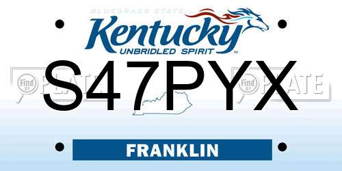 S47PYX Kentucky License Plate