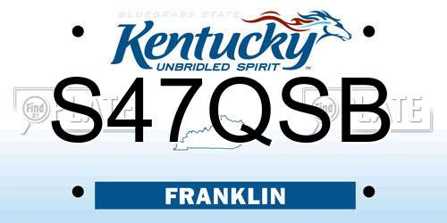 S47QSB Kentucky License Plate