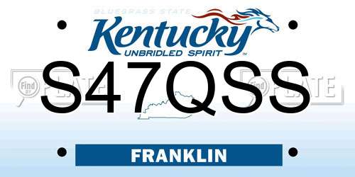S47QSS Kentucky License Plate