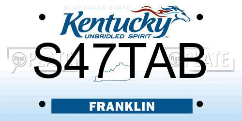 S47TAB Kentucky License Plate