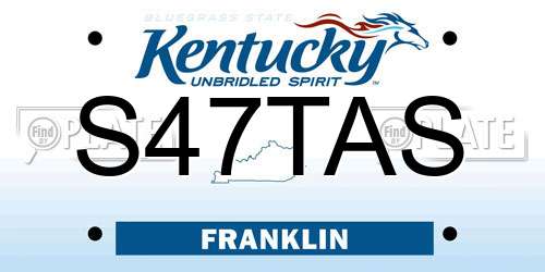 S47TAS Kentucky License Plate