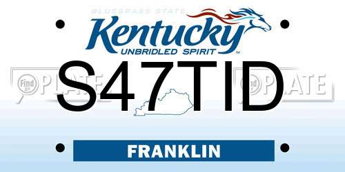 S47TID Kentucky License Plate
