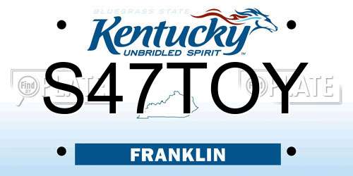 S47TOY Kentucky License Plate
