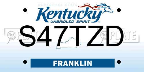 S47TZD Kentucky License Plate