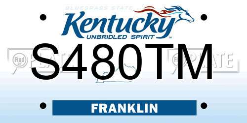S480TM Kentucky License Plate