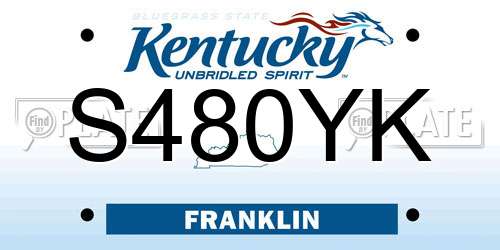 S480YK Kentucky License Plate