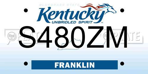 S480ZM Kentucky License Plate