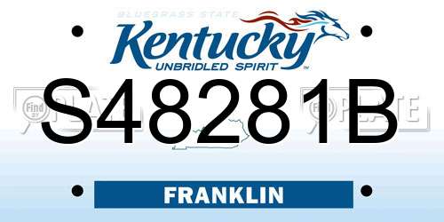 S48281B Kentucky License Plate