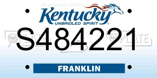 S484221 Kentucky License Plate