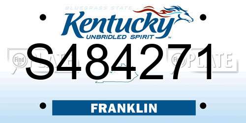 S484271 Kentucky License Plate