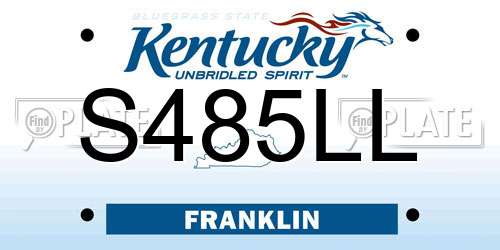 S485LL Kentucky License Plate