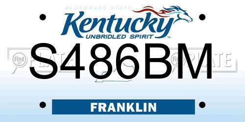 S486BM Kentucky License Plate