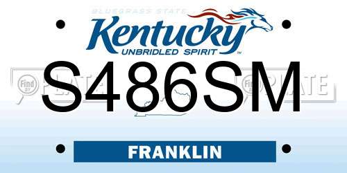 S486SM Kentucky License Plate