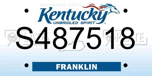 S487518 Kentucky License Plate