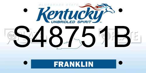 S48751B Kentucky License Plate