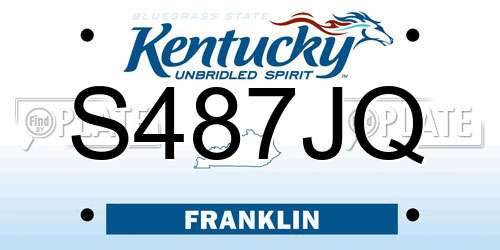 S487JQ Kentucky License Plate