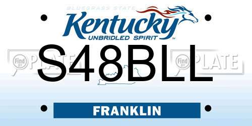 S48BLL Kentucky License Plate