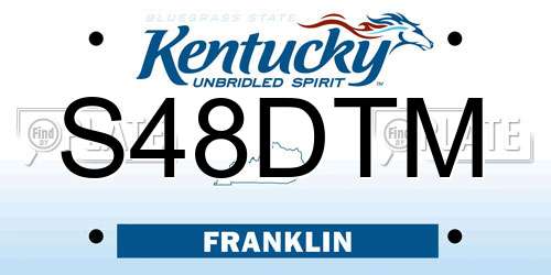 S48DTM Kentucky License Plate