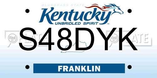 S48DYK Kentucky License Plate