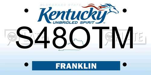 S48OTM Kentucky License Plate