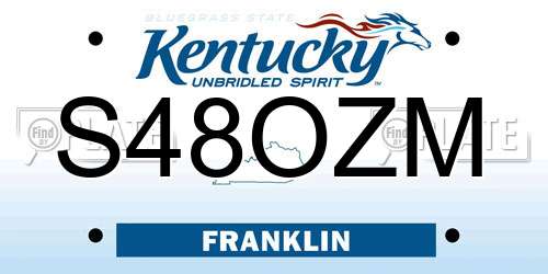 S48OZM Kentucky License Plate