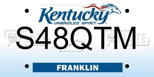 S48QTM Kentucky License Plate