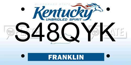 S48QYK Kentucky License Plate