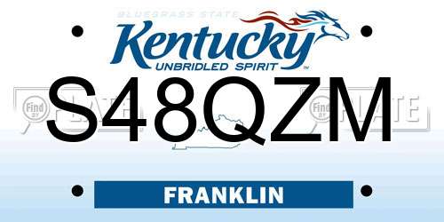 S48QZM Kentucky License Plate