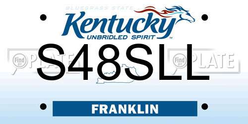 S48SLL Kentucky License Plate