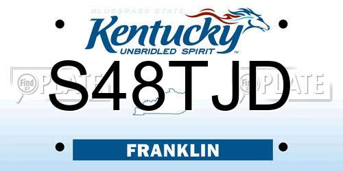 S48TJD Kentucky License Plate
