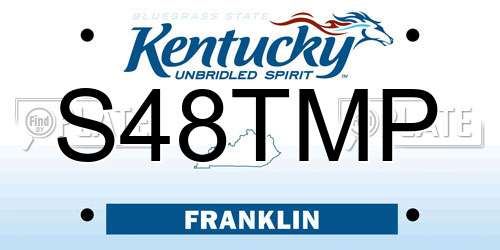 S48TMP Kentucky License Plate