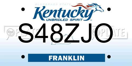 S48ZJO Kentucky License Plate