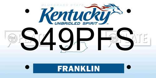 S49PFS Kentucky License Plate