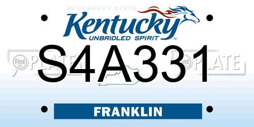 S4A331 Kentucky License Plate