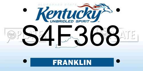 S4F368 Kentucky License Plate