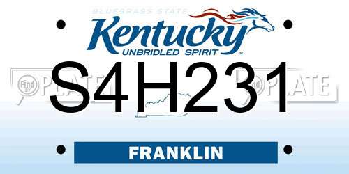 S4H231 Kentucky License Plate