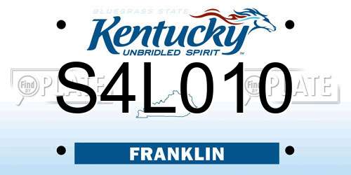 S4L010 Kentucky License Plate