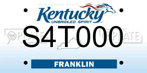 S4T000 Kentucky License Plate