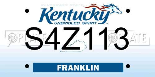 S4Z113 Kentucky License Plate