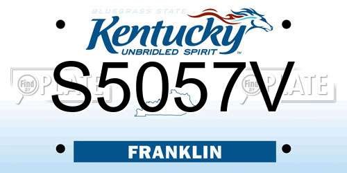S5057V Kentucky License Plate