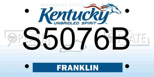 S5076B Kentucky License Plate