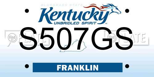 S507GS Kentucky License Plate
