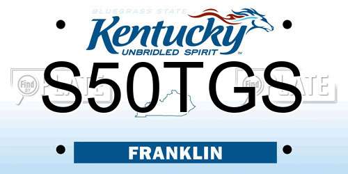 S50TGS Kentucky License Plate