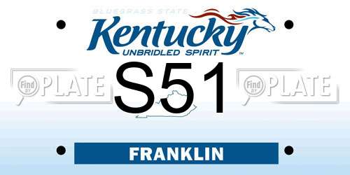 S51 Kentucky License Plate