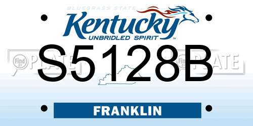 S5128B Kentucky License Plate