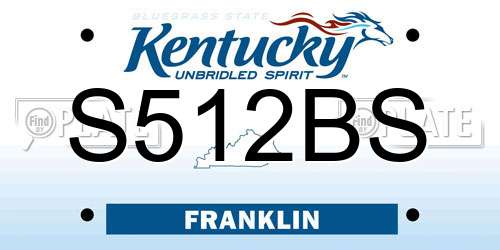 S512BS Kentucky License Plate