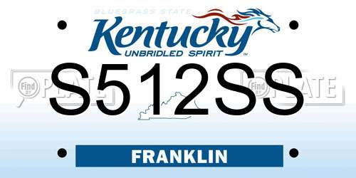 S512SS Kentucky License Plate