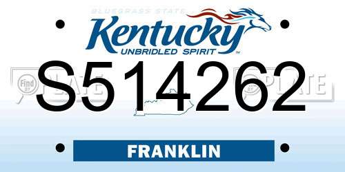 S514262 Kentucky License Plate