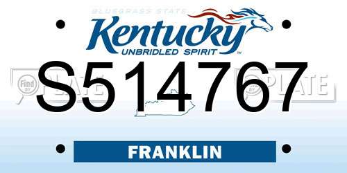 S514767 Kentucky License Plate