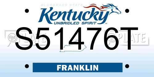 S51476T Kentucky License Plate